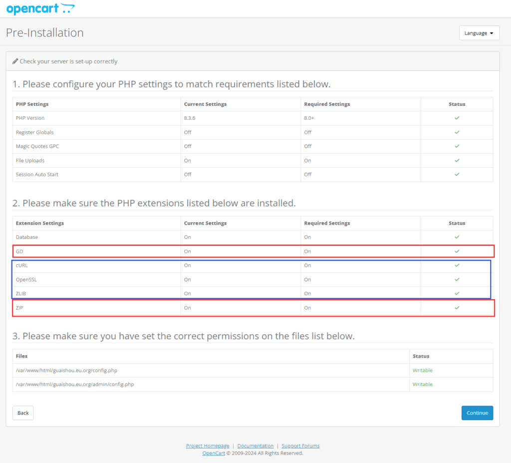 图片[5]-开源免费的在线电子商城 OpenCart 4.0.2.3 详细安装教程 - 我是怪兽-我是怪兽