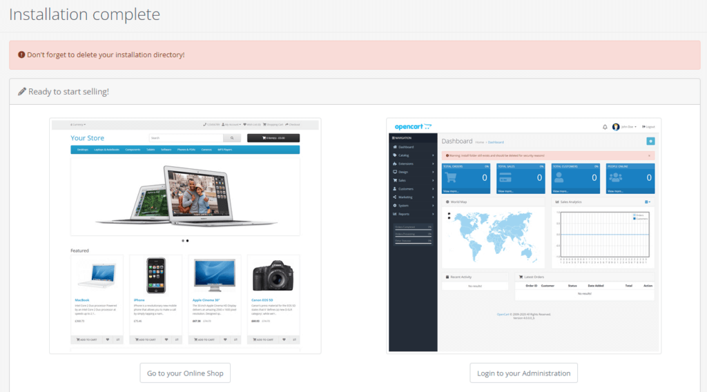 图片[7]-开源免费的在线电子商城 OpenCart 4.0.2.3 详细安装教程 - 我是怪兽-我是怪兽