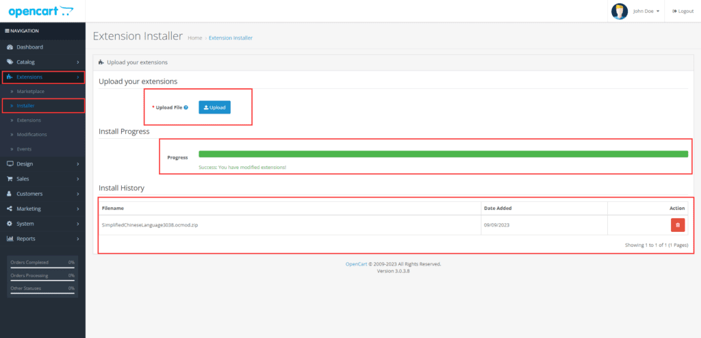 图片[12]-开源免费的在线电子商城 OpenCart 3.0.3.8 详细安装教程 - 我是怪兽-我是怪兽